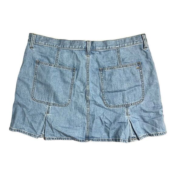 Madewell Skirt Womens‎ 32 Blue Denim Pleated Mini Patch Pockets A Line Preppy - Picture 10 of 12